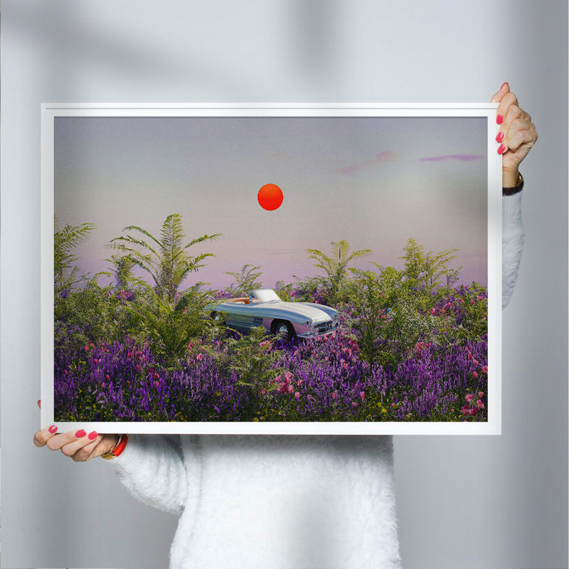The Last Drive [Best Seller] – Vintage Car in Flowers Gallery Wall