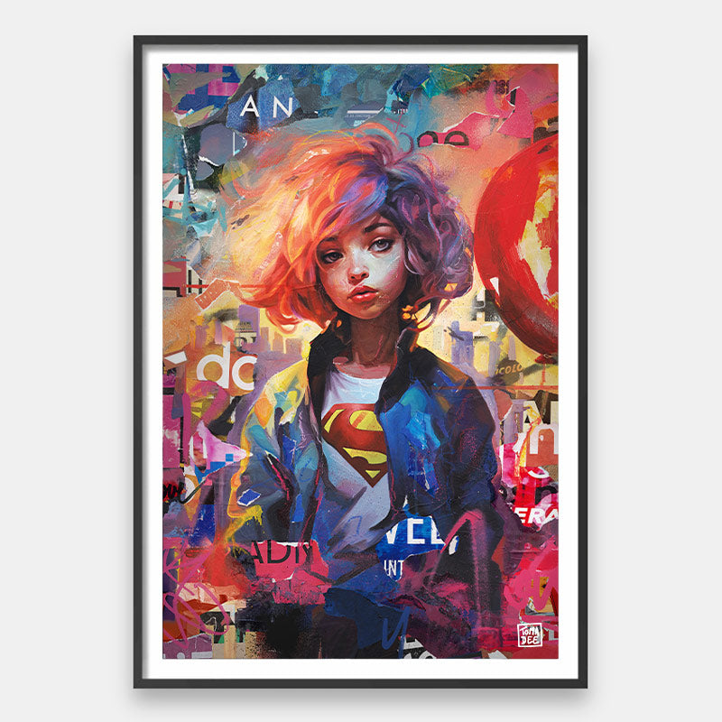 Pipe Heart - Pop Art Supergirl Collage Print – Andy okay