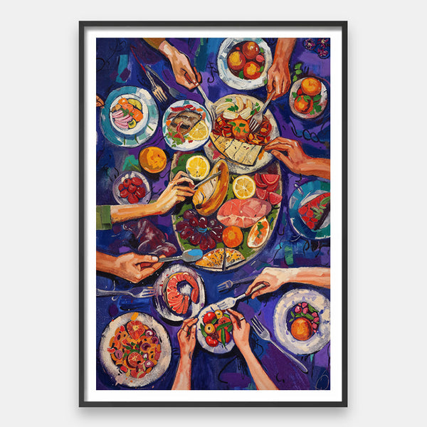Together Tastes Better - Vibrant Dinner Scene Art – Andy okay