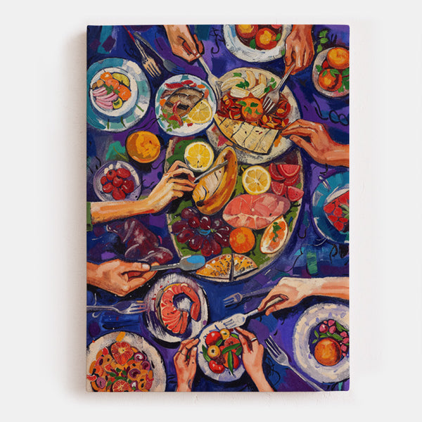 Together Tastes Better Canvas [Best Seller] – Colorful Dinner