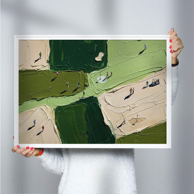 Walking the Course – Abstrakt golfbana Väggkonst Minimal Modern ...