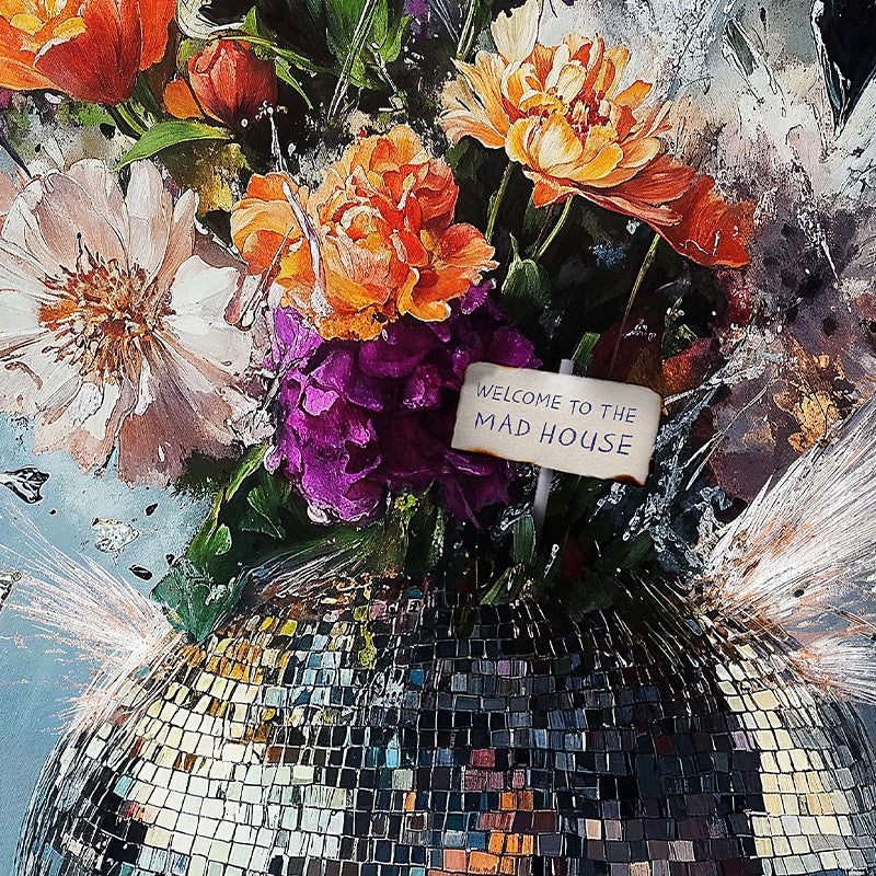 Welcome to the Madhouse – Disco Ball Quote Print | Andy okay