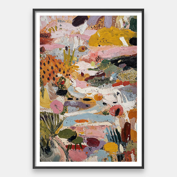Where Colors Wander – Colorful Abstract Painting with Floral