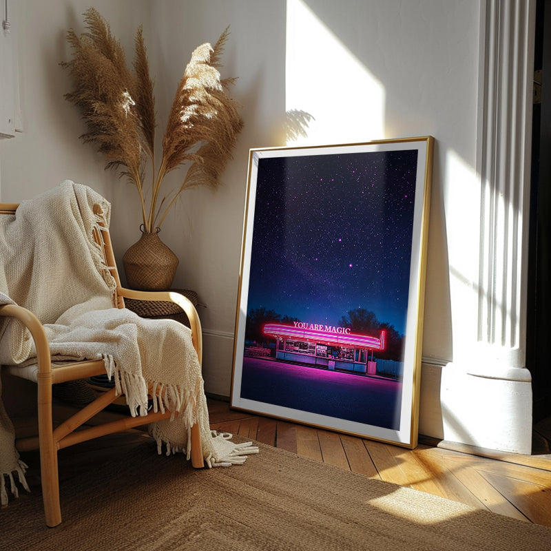 You Are Magic - Neon Night Sky Wall Art – Andy okay