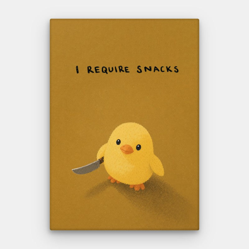 I Require Snacks Canvas - Andy okay - Premium Canvas for Andy