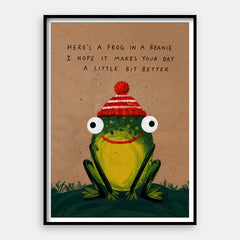 Kikker in een muts — Kunstprint verticaal #01