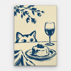 Peeking Cat Canvas — Canvas Vertical #01