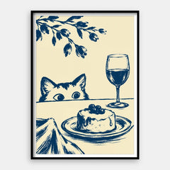 Peeking Cat — Art Print Vertical #01