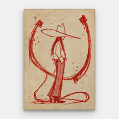 Modern Cowgirl Canvas — Canvas Vertical #01