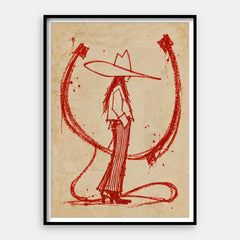 Modernes Cowgirl – Kunstdruck Vertikal #01