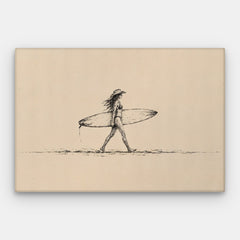 Cowgirl Surfer Canvas — Canvas Horisontell #01