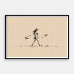 Cowgirl Surfer – Kunstdruck horizontal #01