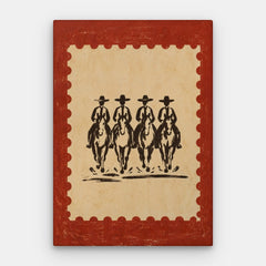 Sunset Cowboys Toile — Toile verticale #01