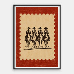 Sunset Cowboys — umělecký tisk vertikální #01