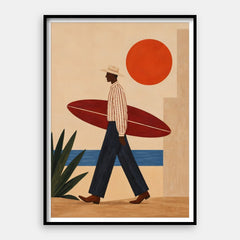 Sunset Surfer — Art Print Vertical #01