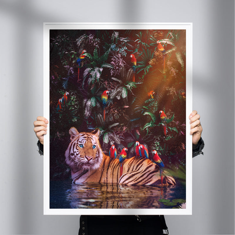 Parrotdice [Limited Edition] – Surreal Tiger Animal Gallery Wall