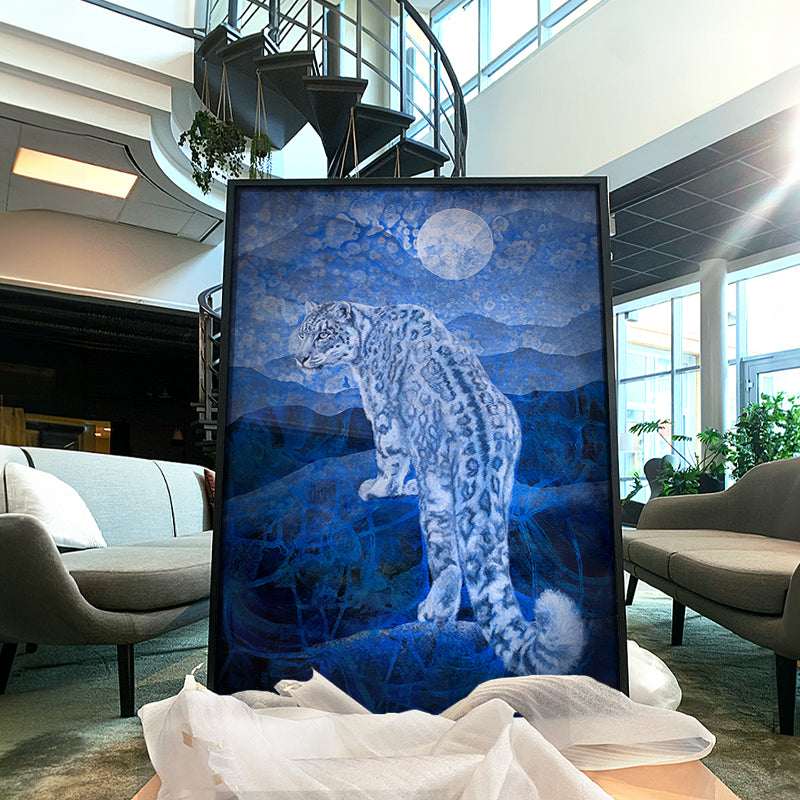 Freedom – [Limited Release] Snow Leopard Gallery Wall Art Painting