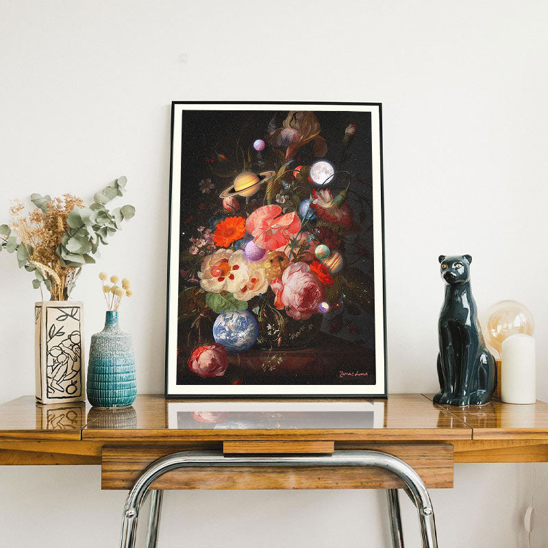 Bouquet of Planets [Best Seller] – Surreal Floral Gallery Wall Art