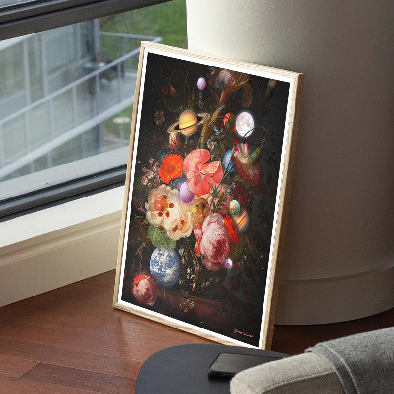 Bouquet of Planets [Best Seller] – Surreal Floral Gallery Wall Art