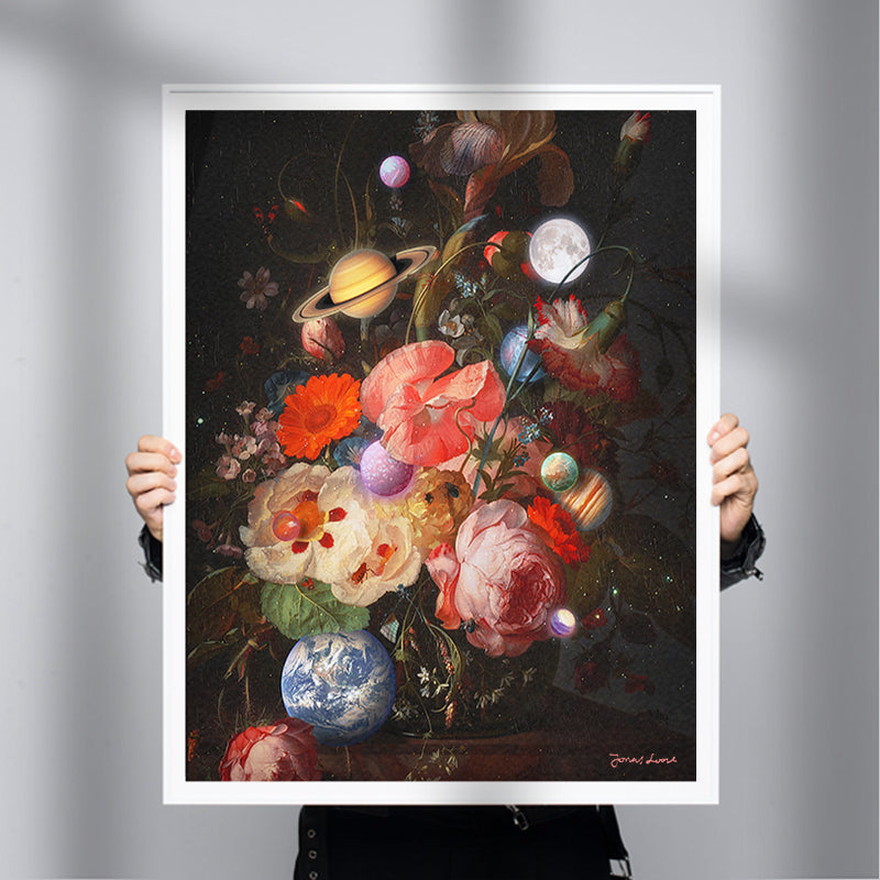Bouquet of Planets [Best Seller] – Surreal Floral Gallery Wall Art