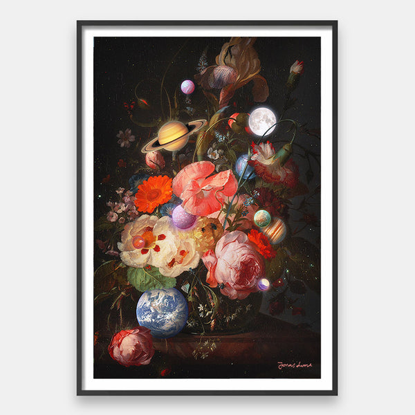 Bouquet of Planets [Best Seller] – Surreal Floral Gallery Wall Art