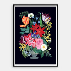 Stor blomsterbukett — Kunsttrykk vertikal #01