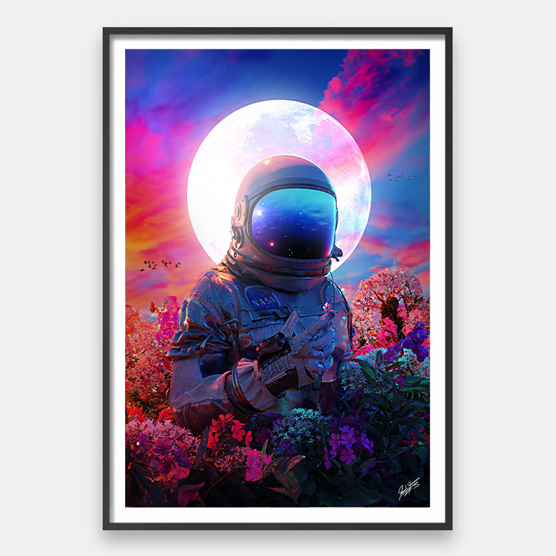 In The Garden [Best Seller] – Astronaut in Flowers Gallery Wall