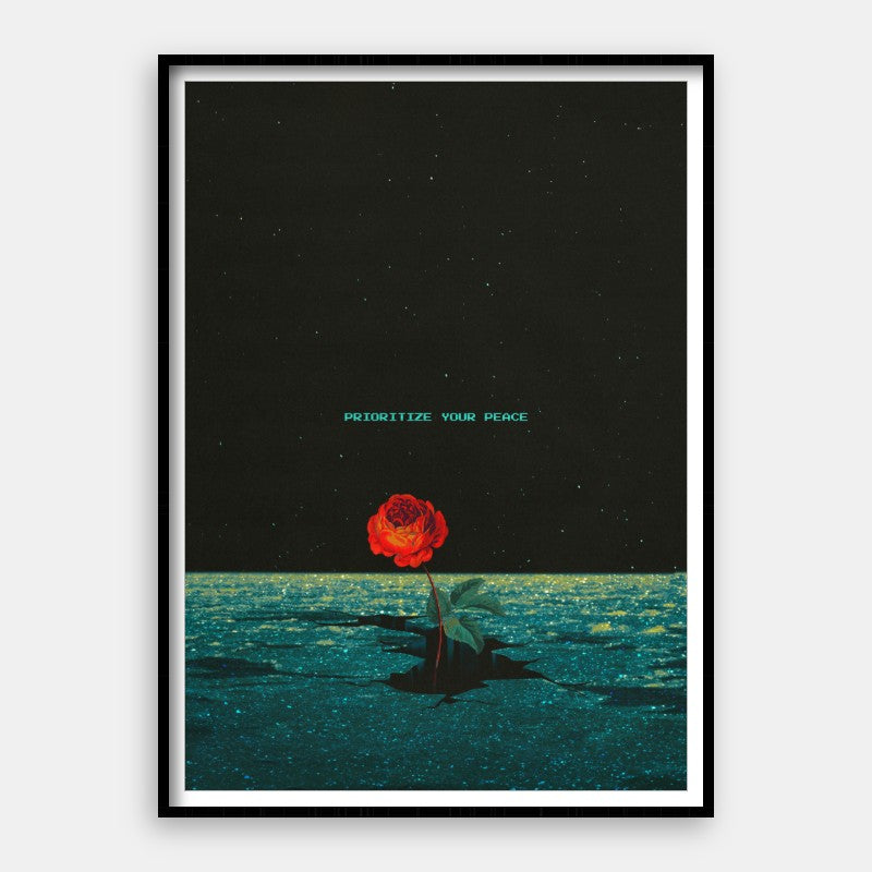 Prioritize Your Peace - Dark Floral Wall Art – Andy okay