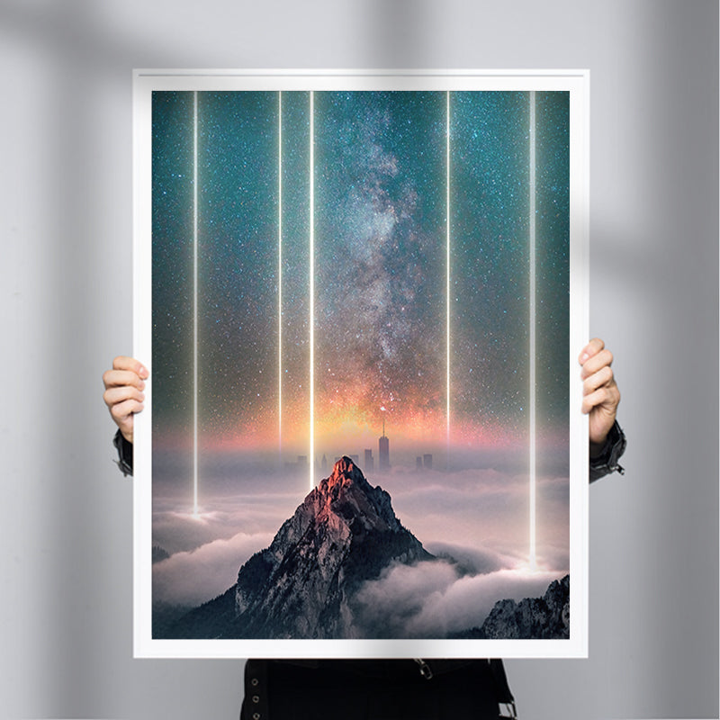 Beacons - Cosmic Mountain Art Print by Aaron Larson – Andy okay