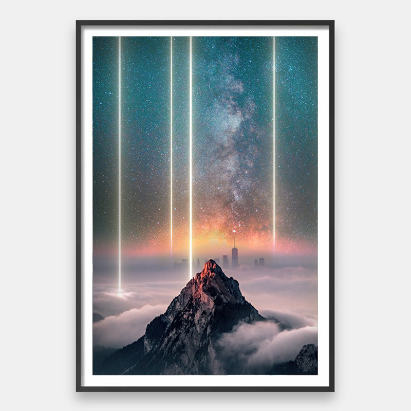 Beacons - Cosmic Mountain Art Print by Aaron Larson – Andy okay