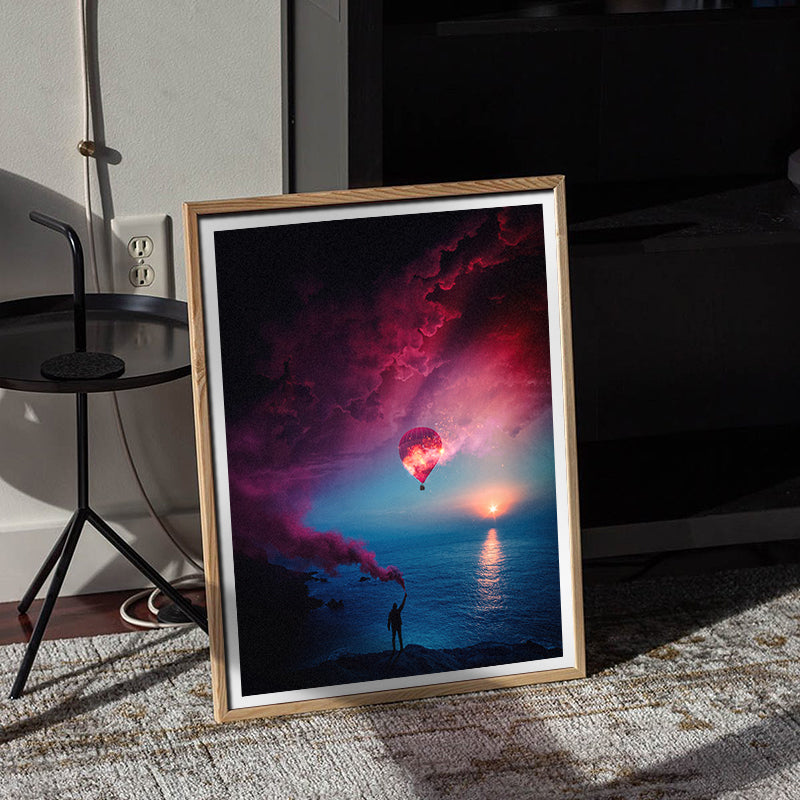 Sky Burns Red [Top Rated] - Surreal Sunset Gallery Wall Art by