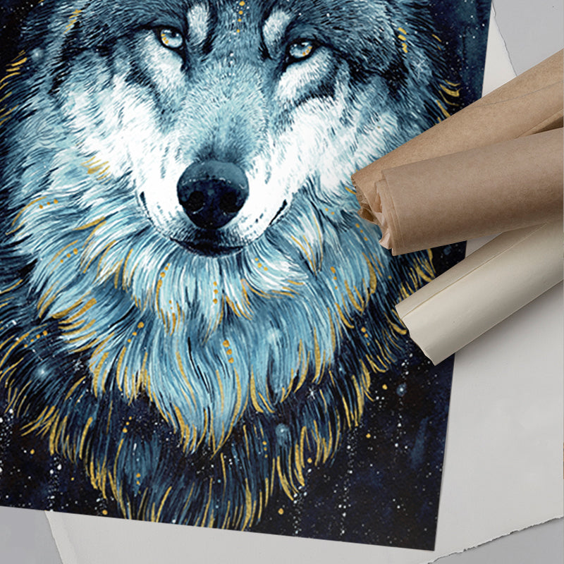 In The Darkness Wolf - Wildlife Art Print – Andy okay