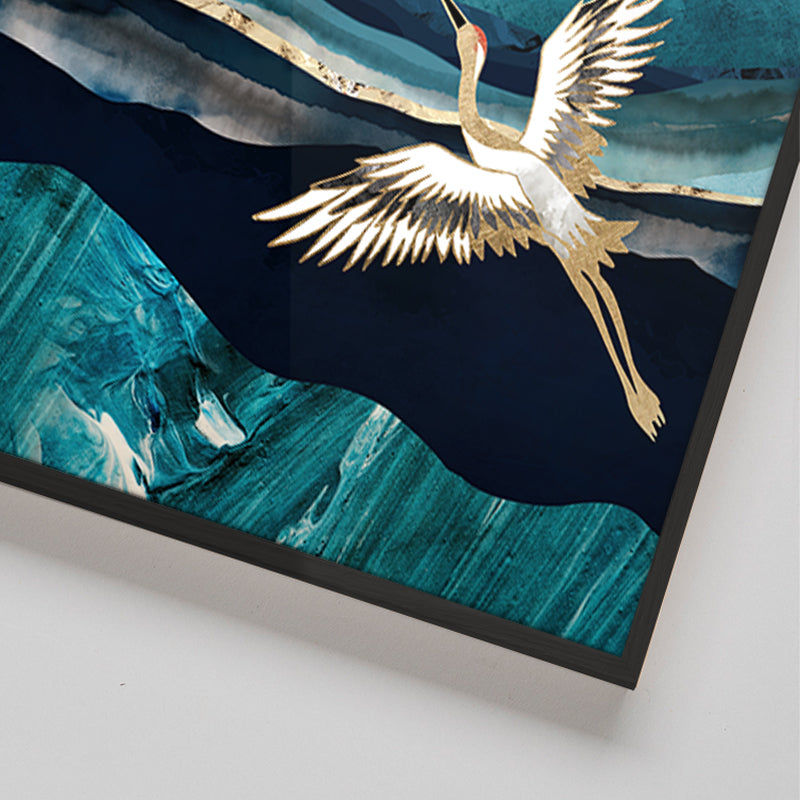 Midnight Cranes – Nature Landscape Art Print by SpaceFrog Designs