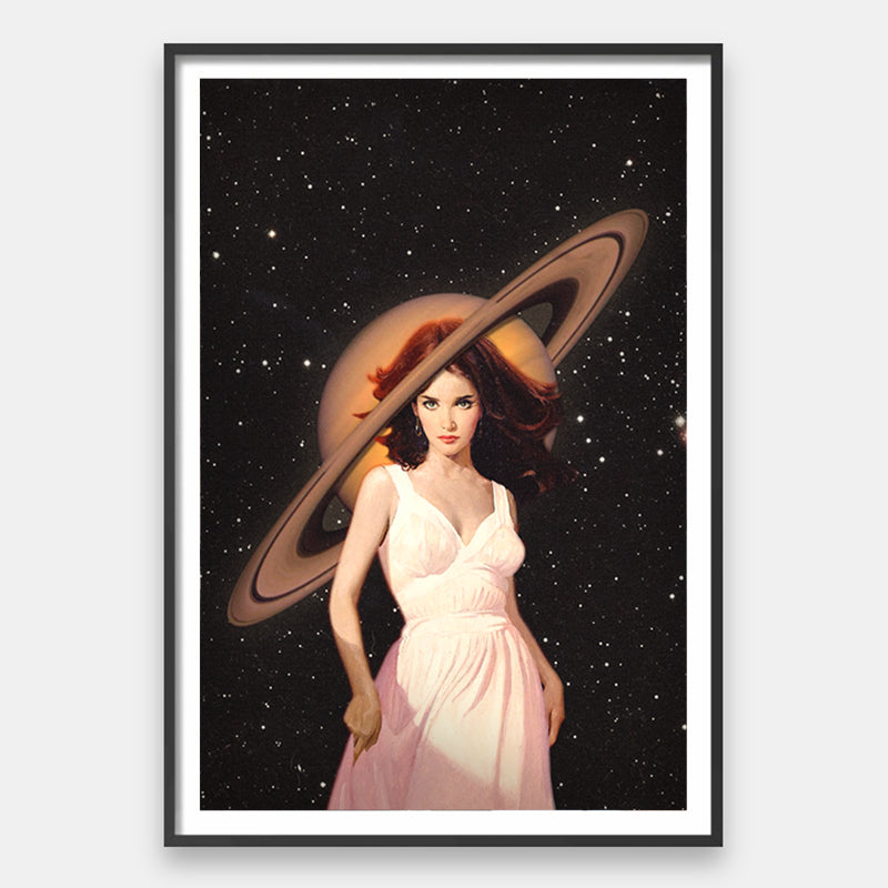 Saturn Woman [Best Seller] Surreal Space Woman Gallery Wall Art by
