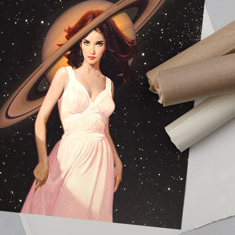 Saturn Woman [Best Seller] Surreal Space Woman Gallery Wall Art by