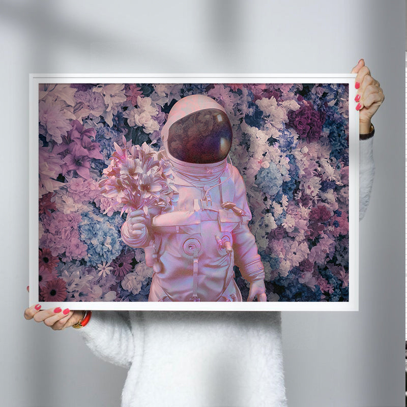 Flowers Power – Surreal Astronaut Art Print | Andy okay
